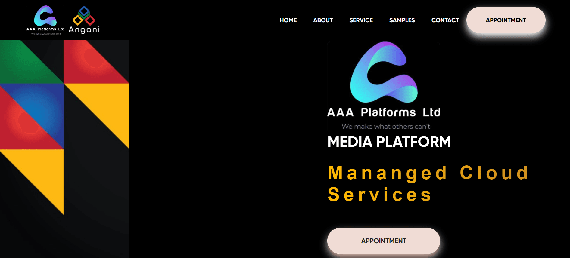 Angani Landing Page